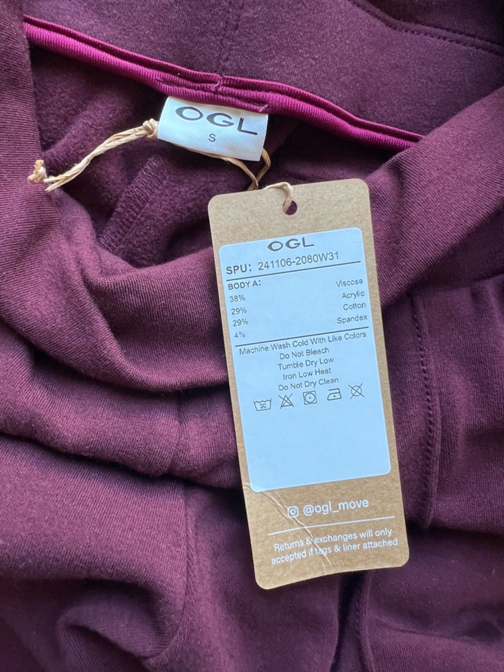 NWT OGL Tummy Warmer Pin-Tuck Wide Leg Pants in Ruby Berry - Picture 9 of 15